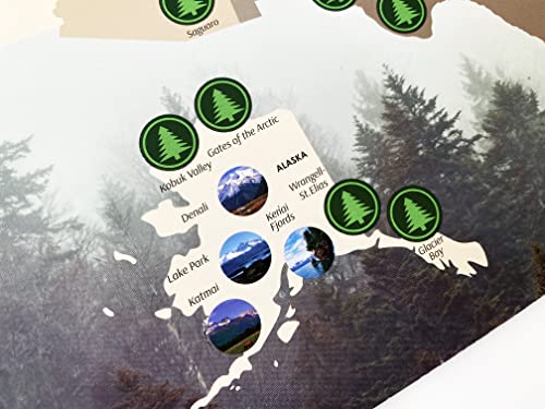 National Parks Scratch Off Map – Us Scratch Off National Parks Poster For Kids And Adults – Bucket List National Park Scratch Map – Scratch Off Map For Travelers In The Usa – Premium Printing - 16.5 X 11.7 Inch #TOP4