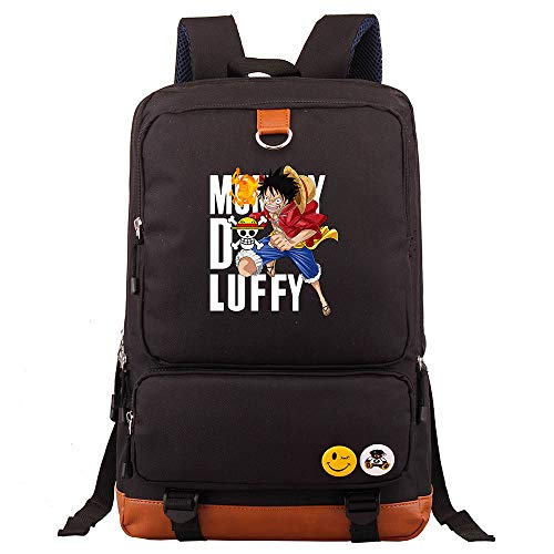 One Piece Mochila Anime Japones Escolar Portatil Hombre Mujer Casual Grande Negra Laptop