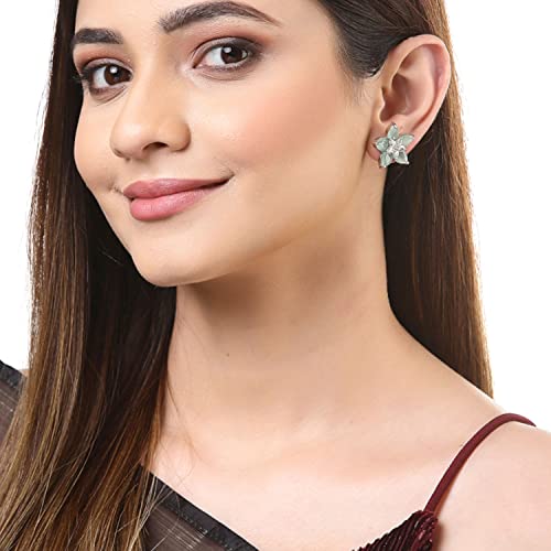 Image of Zeneme Earring Handmade Rhodium Plated Lightweight Pink Star Shaped Studs Earrings Jewellery For Girl And Women