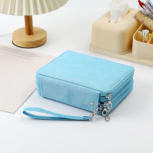 Image of Portable Colored 72 Slots Pencil case Organizer with Printing Pattern for Watercolor Pens, Pencil Case Organizer for Artist
