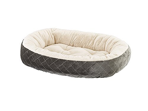Ethical Pets Sleep Zone Quilted Oval Cuddler Pet Bed, 26 Light Grey by Ethical Pets