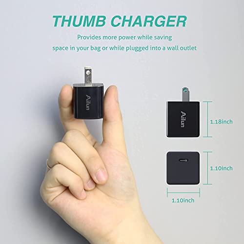 Ailun Usb C To Usb C Cable 6Ft 3Pack High Durability 3A Usb Type C Devices And 2Pack Usb C Power Adapter,Pd Port Thumb Wall Charger Block 20W Fast Charge Compatible With Iphone 12/12 Pro/12 Pro Max/12 #TOP2