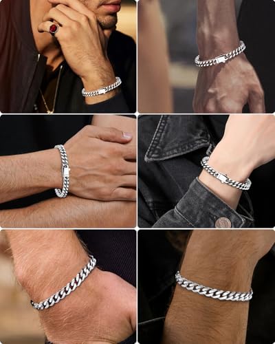 Pulsera de eslabones cubanos de acero inoxidable miniatura 2