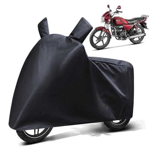 Image of FABTEC Waterproof Bike Body Cover Compatible with Hero Splendor Plus, A1 (Black)