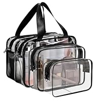 Rebanky 3 Pezzi Beauty Case da Viaggio Grande Trasparente Borse da Viaggio Impermeabili Trasparenti Pochette in PVC Trousse da Viaggio Impermeabile per Donne, Uomini
