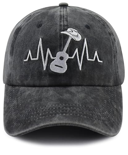 Splash Brothers Customized Guitar Accessories for Men Women Funny Guitar Hat Guitarists Baseball Cap Retired Fathers Christmas Birthday for Music Lovers Dad Papa Black