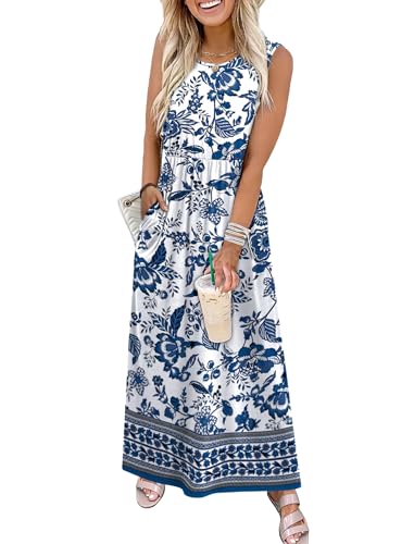 WIHOLL Summer Dresses for Women 2026 Maxi Dresses Long Flowy A Line Sleeveless Sundresses with Pockets - Image 3