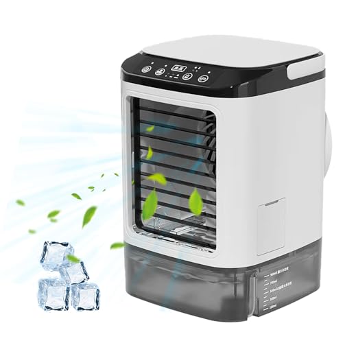Climatiseur Mobile 4-en-1 Rafraîchisseur d’Air avec Réservoir 0.9L, Humidificateur et...