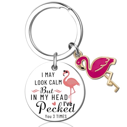 UIWIHHP Flamingo Gifts for Women Pink Flamingos Decor Keychain for Women Friends Flamingos...