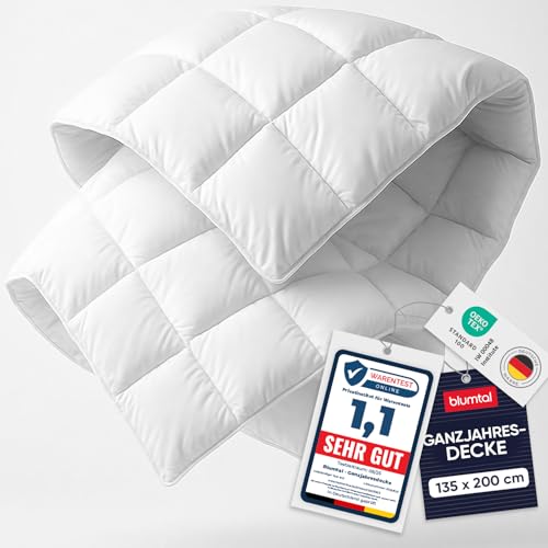 Blumtal Ganzjahresdecke 135x200 cm - Oeko-TEX zertifizierte Bettdecke Ganzjahr - Alljahresdecke 135x200 cm - Steppbettdecke waschbar 95 °C -...