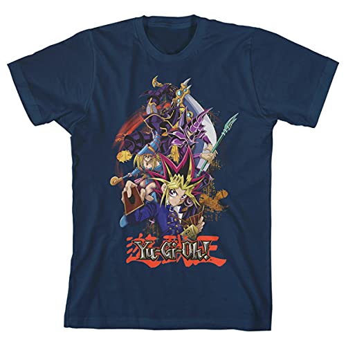 Yami Yugi and His Cards Yu-Gi-Oh! Character Boys Navy Blue Graphic Tee