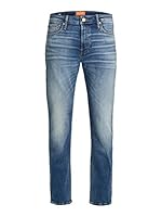 JACK & JONES Men's JJIMIKE Tapered Fit Jeans, Dark Blue Denim, 32W x 32L