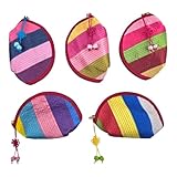 Korean Coin Purse, Traditional Saekdong Wallet with Knot Tassel, Colorful Pouch for Coins and Cards, Quilted Zipper Bag, Handmade Accessory, Random Color
