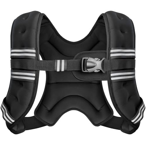 Zeerun Weighted Vest, 6lb/8lb/10lb/12lb/15lb/18lb/20lb/24lb/30lb for Men Women, Reflective Stripe...