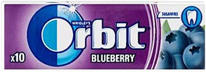 10 Packs of Original WRIGLEY'S Orbit/Extra Chewing Gum Packs Fresh Stock (Orbit - Blueberry, 10 Pack) Helps keep Teeth Clean And Mouth Fresh