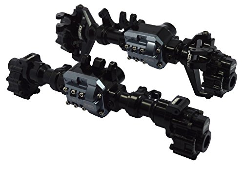 CNC Alloy Front &Rear Portal Axle Housing Black w/Grey Diff Cover for Traxxas TRX-4 Crawler