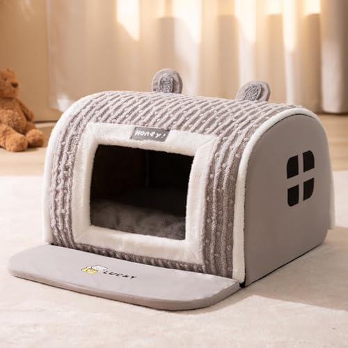 ペットベッド 冬用 犬 ハウス 猫ハウス ふわふわ 可愛い ドーム型 クッション付き ぐっすり眠れる ペットハウス 猫用 滑り止め 保温 寒さ対策 おしゃれ 猫ベッド 寝床 暖かい 保温 耐摩耗性 犬ベッド 犬用 犬小屋 犬猫用 小中大型犬 快適 洗える