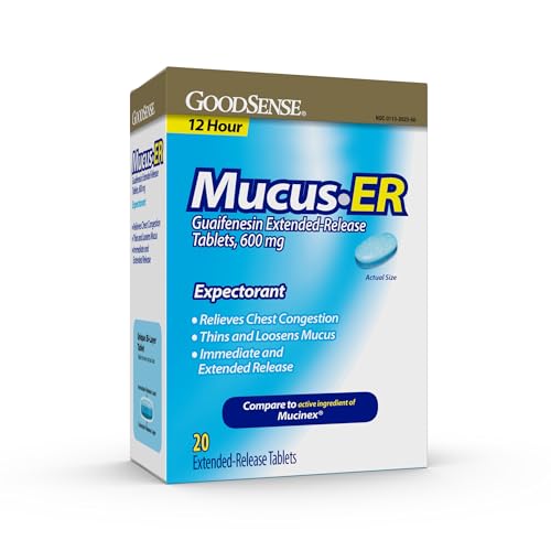 Mucus and Chest Congestion Relief Guaifenesin Extended-Release Tablets 600 mg 12 Hour Expectorant