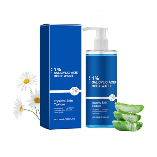 1 % ácido salicílico para el cuerpo, limpieza profunda, calmante e hidratante, aroma duradero, combate la piel opaca y la piel de pollo, adecuado para todos los tipos de piel (1 unidad)