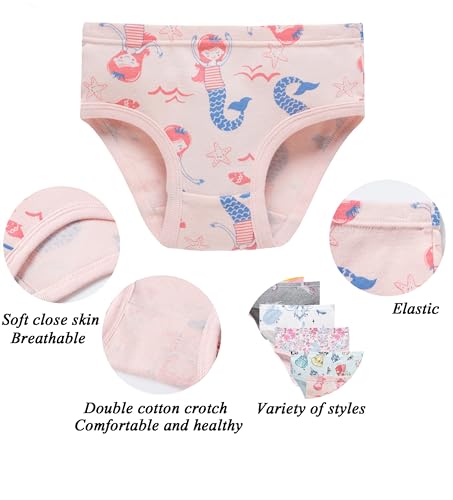 Boboking Girls Soft Flower Panties Kids Soft Underwear Toddler Cotton Briefs 4T
