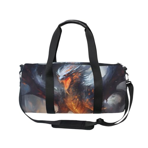 Sports Gym Bag Gym Duffle Bag Sport Bags for Men Women Dragon Domineering Durable Handle Luggage Bag
