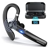 JOYHOOSH Bluetooth Earpiece with MIC, Trucker Headset 50Hrs with Charging Case, in-Ear Headphones Wireless Earphones for Business,Office and Driving