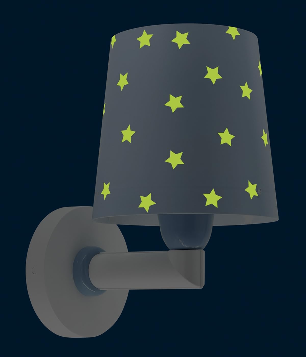 Dalber Lámpara Aplique Pared Infantil Estrellas Azul 82219T E27 | Lámpara aplique de pared con instalación directa a la corriente o mediante cable con interruptor incluido. Star Light