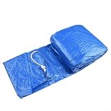 Copertura dell'acqua per esterni, resistente, in fibra di plastica, protegge lo sporco, le foglie e l'umidità, resistente agli strappi, impermeabile, per piscine rotonde da 305 cm o 366 cm, blu (366
