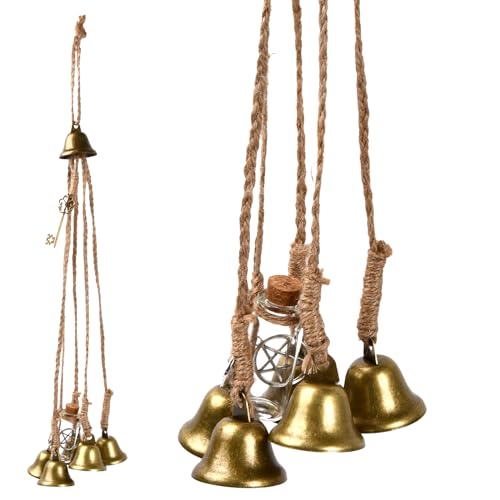 Tibapla Campanas de Viento Bruja, Campanas Colgantes de Protección de Puerta, Carillón de Viento Bohemias Campanas de Brujería Decoración para Porche Jardín y Ventana