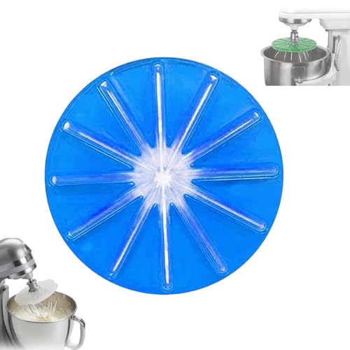 1 PCS Round Stand Mixer Wiper, Anti-Splatter Baffle for 6-Wire Whisks, Stand Mixer Whisk Scraper for Kitchen Gadget 4.5qt 5qt Tilt-Head Mixers, Mixer Accessories, Easy Cleaning (Blue)