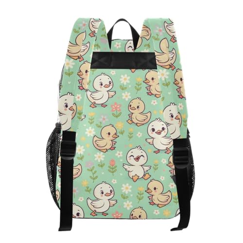 ALAZA Cartoon Duck Blossom Floral Clear Backpack PVC Transparent Bookbag Heavy Duty for Student Boy Girl Kids Adult School Travel Work3