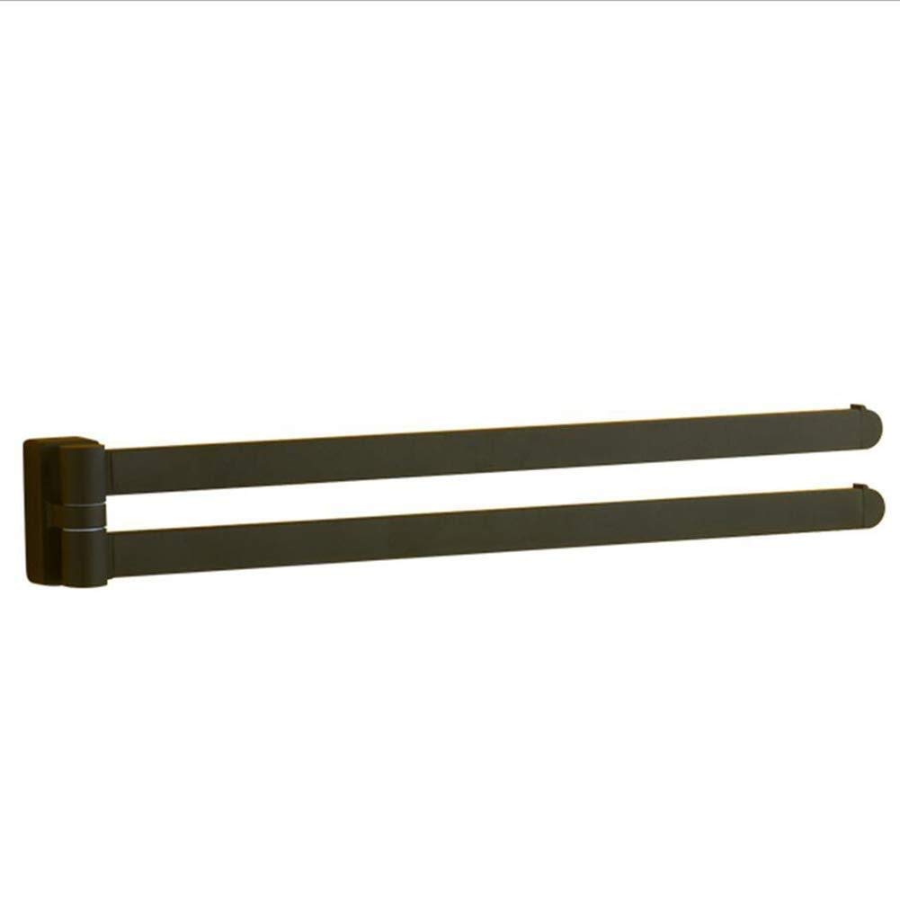 Porte-Serviettes Double Pivotant et Étagère Inox Noir au Design Architectural Haut de Gamme