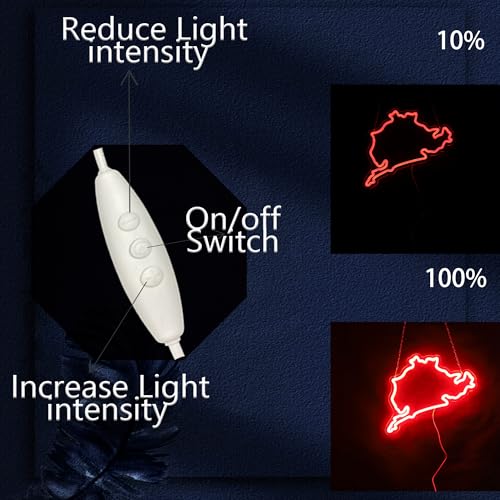 Image of Nurburgring Neon Sign Dimmable LED Light for Racing Tracks, Neon Wall Decor, Ideal for Bedrooms, Garages, Game Rooms, Men's Spaces, and Racing Fan Gifts (14 x 12 inches)