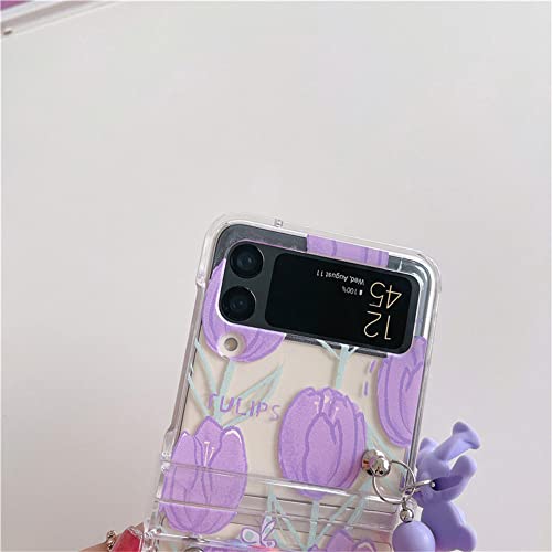 Coque Samsung Galaxy Z Flip 3 perle fleur tulipe antichoc