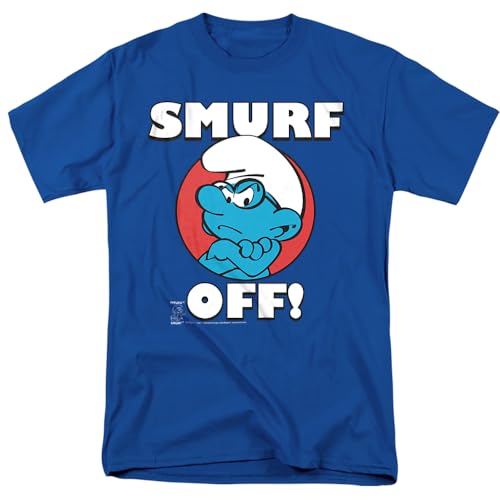 T-shirt Smurf Off Popfunk bleu roi contre les tenues fades unisexe
