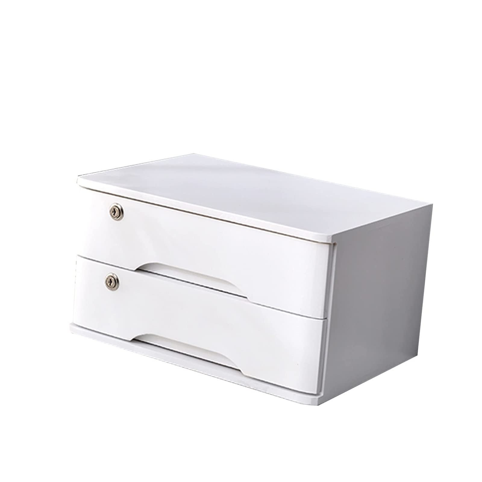 ASerZenith Wooden Desktop Storage Box With Lockable Drawers For A4 Documents Nize Your Desktop With This Stylish File Cabinet Nizer,A-2 Drawers