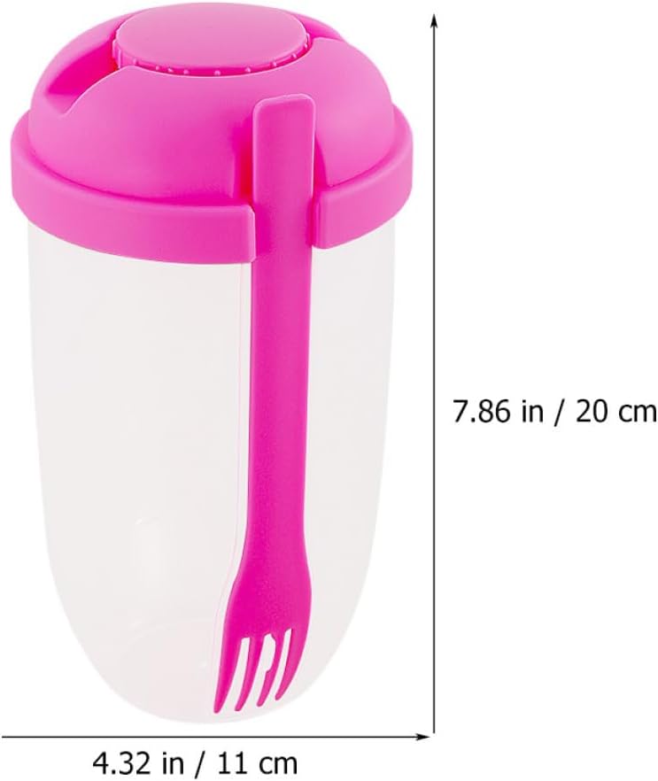 Cabilock 2pcs Portable Salad Cups with Lid and Fork, 1000ml Fruit and Vegetable Shaker Containers for Lunch, Outdoor, Students, and Breakfast