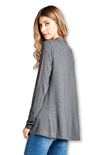 Image of Women Casual Open Front Long Sleeve Lightweight Softest Viscose Made from Bamboo Cardigan