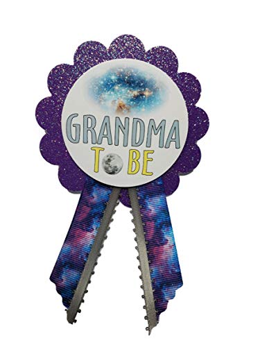 Grandma to Be Pin Galaxy Star Baby Shower Pin Outer Space for Nona to wear, It's a Girl Sprinkle Purple Glitter