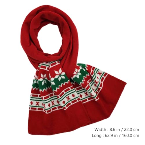 Bufanda navideña de invierno para padres e hijos complemento de abrigo rojo con diseño clásico 2