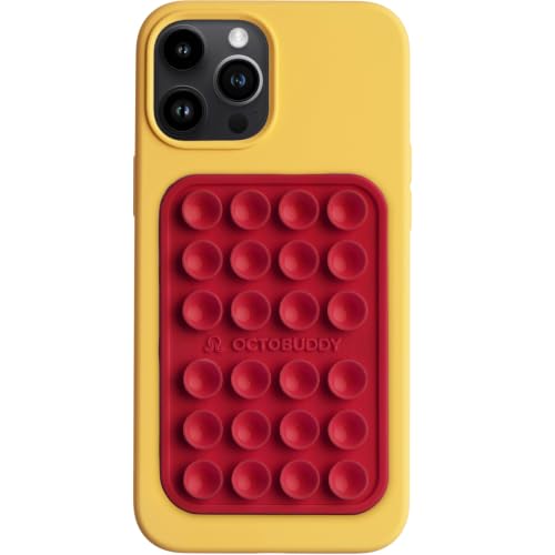 Image of OCTOBUDDY Classic - Silicone Suction Phone Case Adhesive Mount, RED