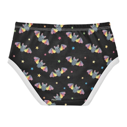Joisal Cute Cartoon Bats Rainbow Wings Cute Panties Girl Toddler Girls Underwear Cotton Funny Briefs Underpants 2t2