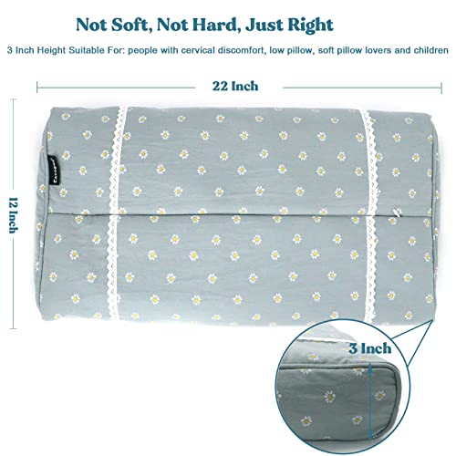 Cavogue Lumbar Support Pillow For Bed Buckwheat Square Pillows For Side Sleepers And Shoulder Neck Pain, Cube Cervical Pillow With Rectangle Pillow Cover (12X22 Inch, Gray) #TOP5