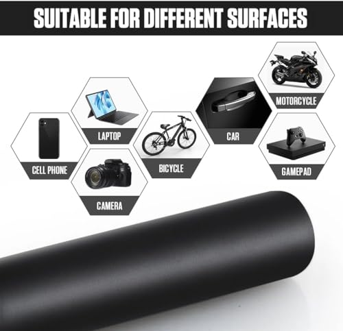 Image of HOME13 Vinyl Car Wrap Self Adhesive Vinyl Wrap Sheet Sticker & Decal Roll Film Bubble Free Air Release (12 inch x 60 inch Inch, Matte Black Wrap)
