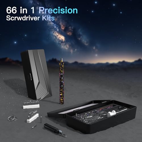Image of Mini Electric Screwdriver Set,66 in 1 Small Electric Screw Driver Kit with Magnetic Bits,Precision Electric Screwdrivers, Precision Cordless Repair Tool for Phone, Camera, Laptop, Watch
