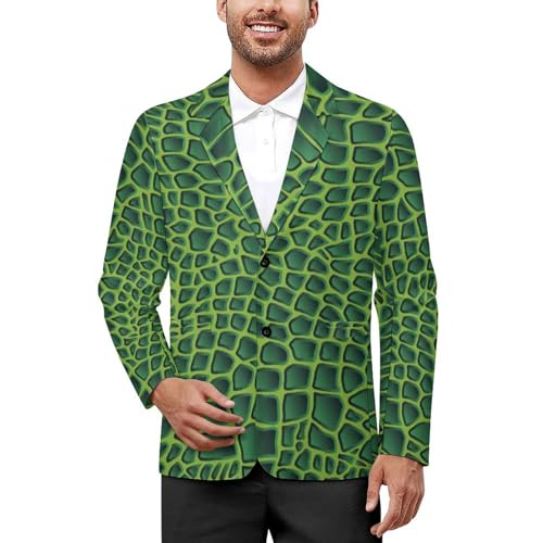 Crocodile Alligator Print Mens Blazer Suit Jacket Lightweight Slim Fit Casual Coat - Main Image