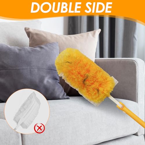 Miniatura 8 de Newe Kit Plumero Atrapapolvo Para Swiffer, 20 Duster Y 1 Mango Telescopico Extensible, Kit De Limpieza De 360 Grados Los Muebles De La Estantería De Persianas