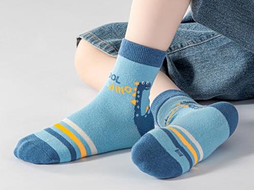 kiobrvhe Kids Cotton Animal Socks 10-Pairs Pack Cute Comfortable Cartoon Crew Socks Soft Breathable Toddler Sock (Style E,9-12T,US,Age,9 Years,12 Years)2