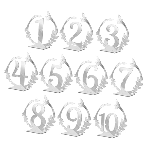 SOLUSTRE Set of 10 Table Number Cards Wedding Reception Signs Acrylic Number Holders