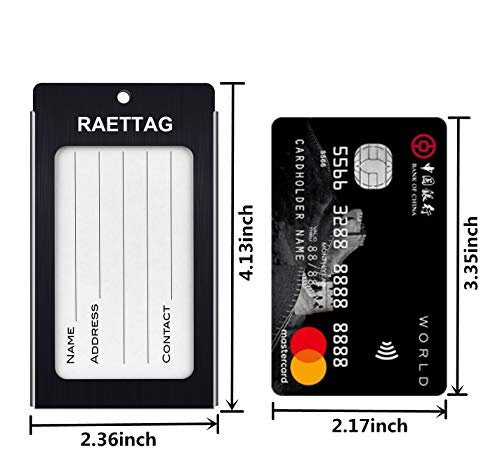 Image of Luggage Tags Metal Suitcase Tags Travel Bag ID Identifier Luggage Tag (Black 6-Pack)